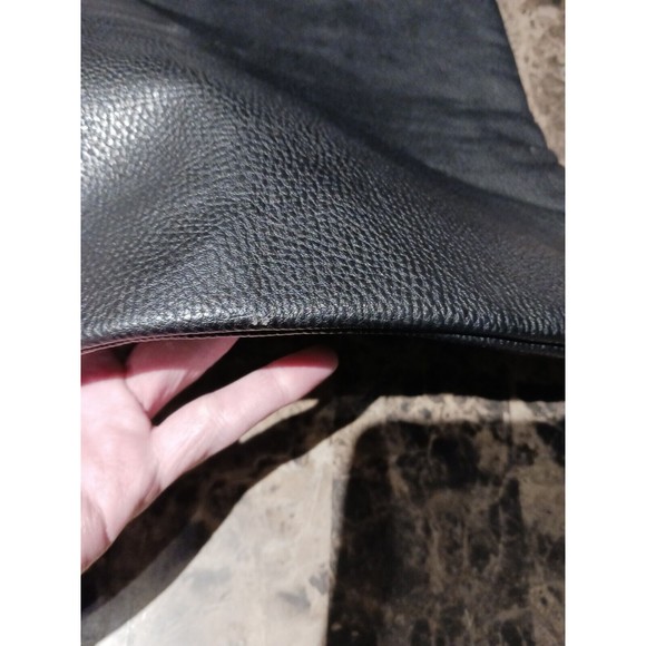 Victoria's Secret Angel Black Faux Leather Anniversary Foldover Clutch Bag - Picture 7 of 10